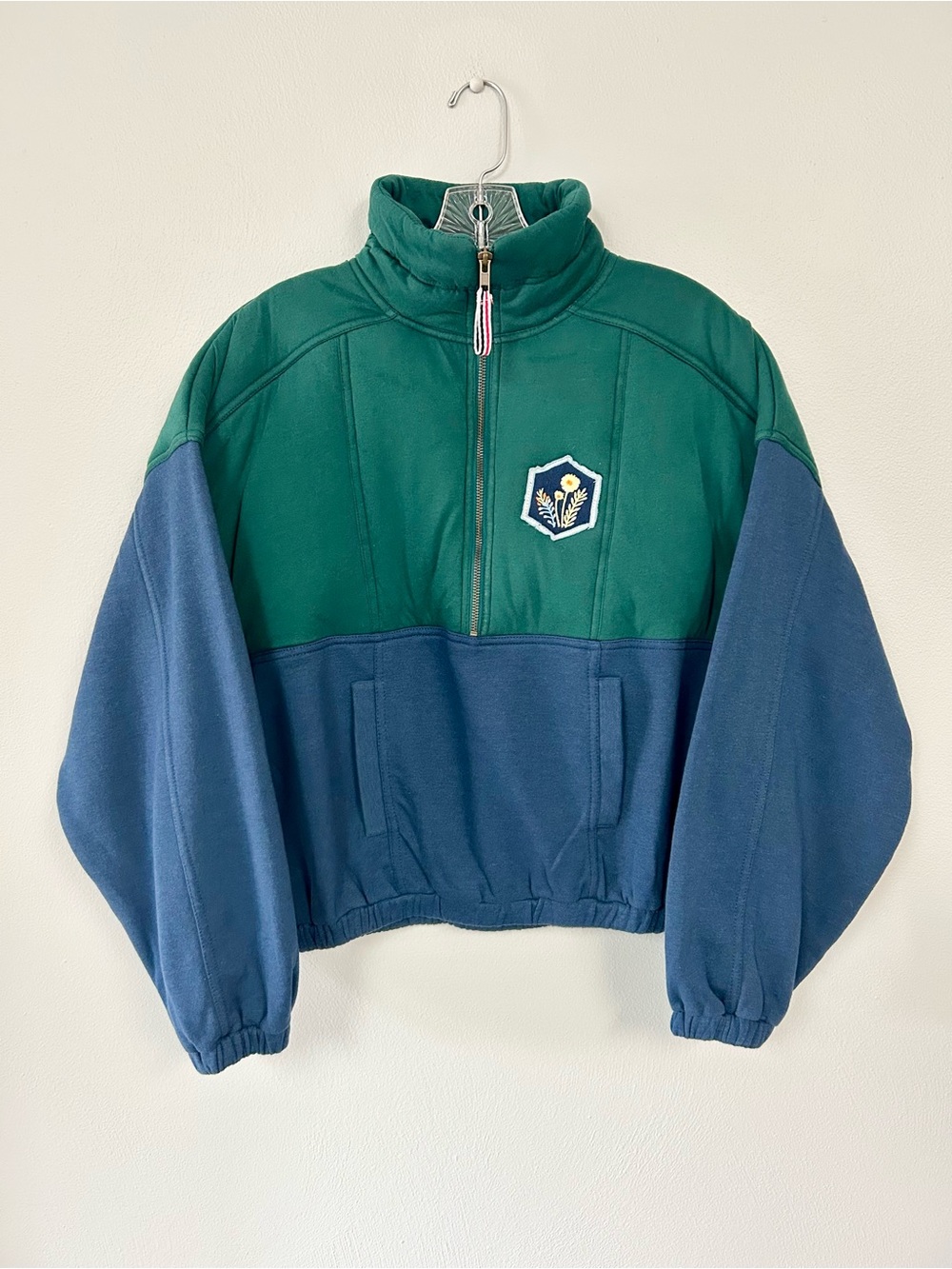 PILCRO 🏏 Shetland Half Zip Oversized Puffer Pullover Sweatshirt - Size S